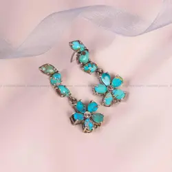 گوشواره فیروزه زنانه کد 5912 - جواهری مشاهیر