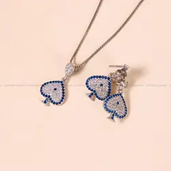 نیم ست نقره زنانه کد 3505 - جواهری مشاهیر