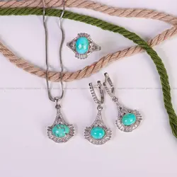 نیم ست فیروزه زنانه کد 4999 - جواهری مشاهیر