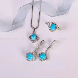 نیم ست فیروزه زنانه کد 4992 - جواهری مشاهیر