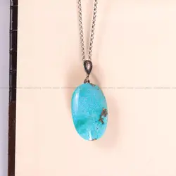 گردنبند فیروزه زنانه کد 2581 - جواهری مشاهیر