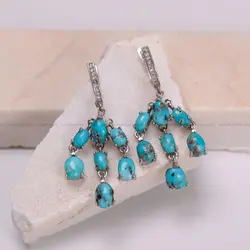 گوشواره فیروزه زنانه کد 886 - جواهری مشاهیر