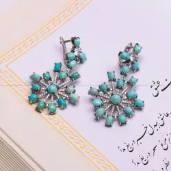 گوشواره فیروزه زنانه کد 875 - جواهری مشاهیر