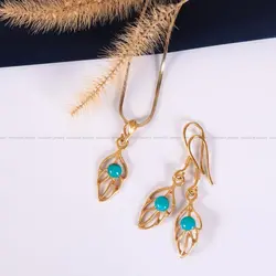 نیم ست فیروزه زنانه کد 2287 - جواهری مشاهیر