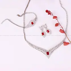 سرویس طرح یاقوت سرخ زنانه کد 4935 - جواهری مشاهیر