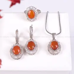 نیم ست عقیق زنانه کد 2222 - جواهری مشاهیر