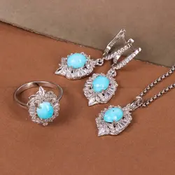 نیم ست فیروزه زنانه کد 4819 - جواهری مشاهیر
