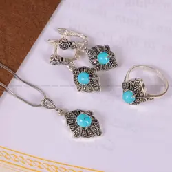 نیم ست فیروزه زنانه کد 2148 - جواهری مشاهیر