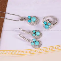 نیم ست فیروزه زنانه کد 2147 - جواهری مشاهیر