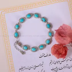 دستبند فیروزه زنانه کد 2139 - جواهری مشاهیر
