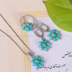 نیم ست فیروزه زنانه کد 2129 - جواهری مشاهیر