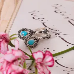 گوشواره فیروزه زنانه کد 1717 - جواهری مشاهیر