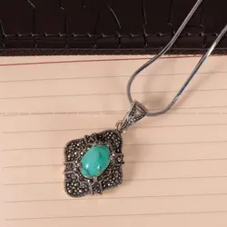 گردنبند فیروزه زنانه کد 2106 - جواهری مشاهیر