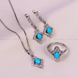 نیم ست فیروزه زنانه کد 14820 - جواهری مشاهیر