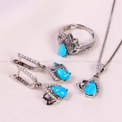 نیم ست فیروزه زنانه کد 14808 - جواهری مشاهیر