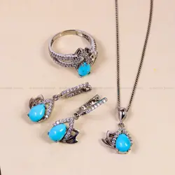 نیم ست فیروزه زنانه کد 14800 - جواهری مشاهیر