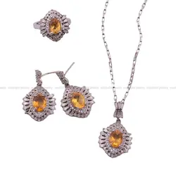 نیم ست سیترین زنانه کد 119 - جواهری مشاهیر