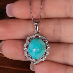 گردنبند فیروزه زنانه کد 15427