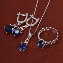 نیم ست سنتاتیک یاقوت کبود زنانه کد 15555