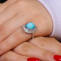 انگشتر فیروزه شجری زنانه کد 16180 - جواهری مشاهیر