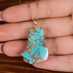 گردنبند فیروزه اسپرت کد 16707 - جواهری مشاهیر