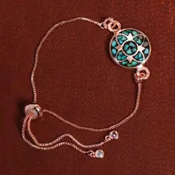 دستبند مسی فیروزه کوب کد 16874 - جواهری مشاهیر