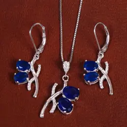 نیم ست سنتاتیک یاقوت کبود زنانه کد 17333 - جواهری مشاهیر