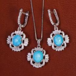 نیم ست فیروزه زنانه کد 17398 - جواهری مشاهیر