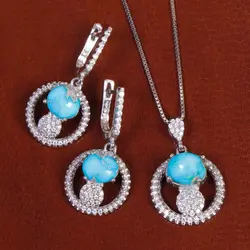 نیم ست فیروزه زنانه کد 17392 - جواهری مشاهیر