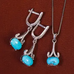 نیم ست فیروزه زنانه کد 17388 - جواهری مشاهیر