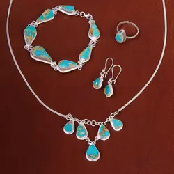 سرویس فیروزه زنانه کد 17420 - جواهری مشاهیر