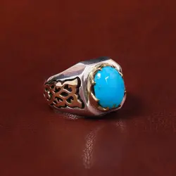 انگشتر فیروزه شجری مردانه کد 17935