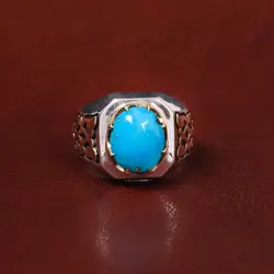 انگشتر فیروزه شجری مردانه کد 17935