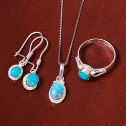 نیم ست فیروزه زنانه کد 18126