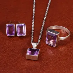 نیم ست آمیتیست زنانه کد 21024