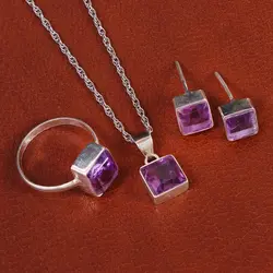 نیم ست آمیتیست زنانه کد 21021