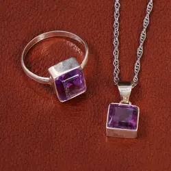 نیم ست آمیتیست زنانه کد 21021