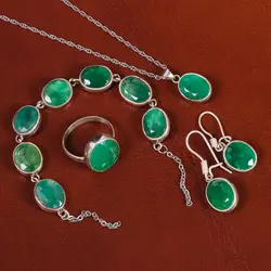 نیم ست زمرد زنانه کد 21017