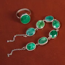 نیم ست زمرد زنانه کد 21017