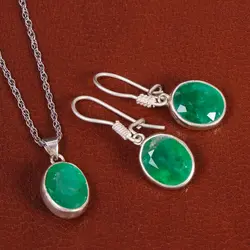 نیم ست زمرد زنانه کد 21017