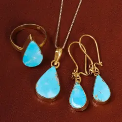 نیم ست فیروزه زنانه کد 21066