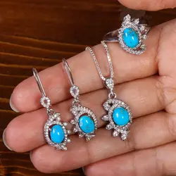 نیم ست فیروزه زنانه کد 21211