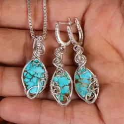 نیم ست فیروزه زنانه کد 21262