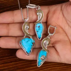 نیم ست فیروزه زنانه کد 21258