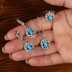 نیم ست فیروزه زنانه کد 21814