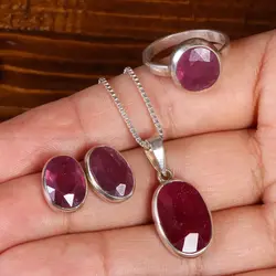 نیم ست یاقوت سرخ زنانه کد 21981