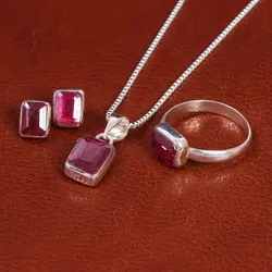 نیم ست یاقوت سرخ زنانه کد 21979