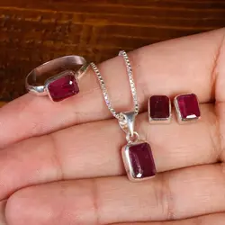 نیم ست یاقوت سرخ زنانه کد 21979