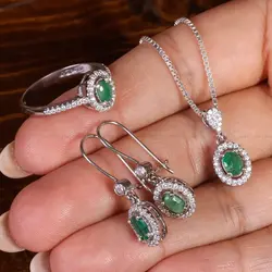 نیم ست زمرد زنانه کد 22197