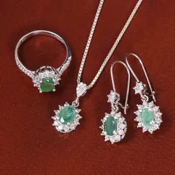 نیم ست زمرد زنانه کد 22196